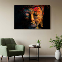 Abstract Buddha Canvas Art | Large Spiritual Wall Decor | Premium Cotton Print 24